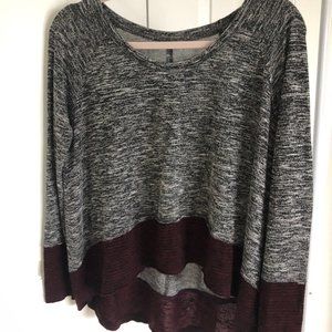 Free People grey melange long sleeve top